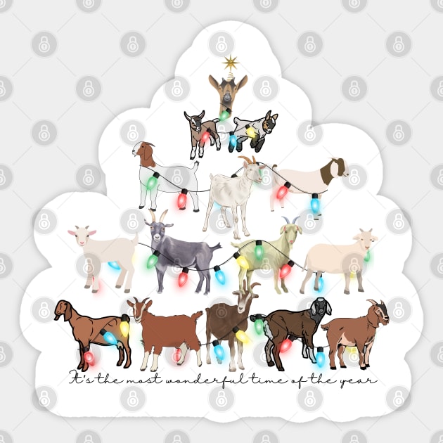 All Goats the Goats for Christmas Sticker by The Farm.ily